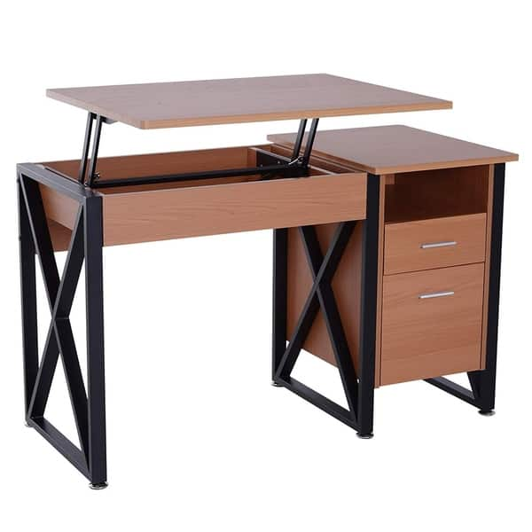 Shop Homcom 50 Industrial Lift Top Standing Computer Desk With