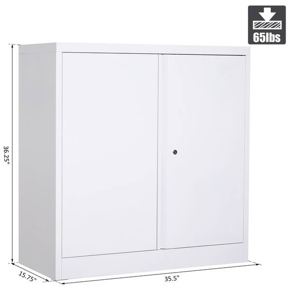 Shop Homcom 36 Counter Height Metal Locking Storage Cabinet With