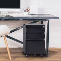 HomCom 3 Drawer Locking File Cabinet on Wheels