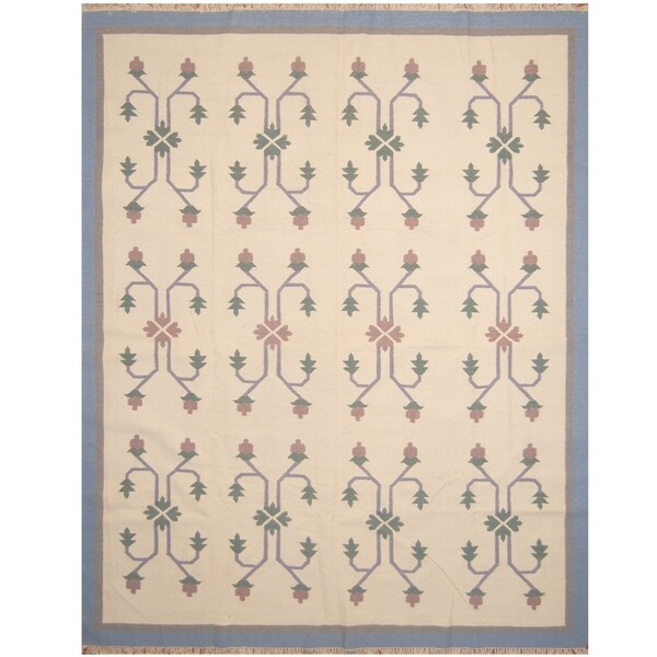Handmade One-of-a-Kind Wool Kilim (India) - 9'2 x 11'9