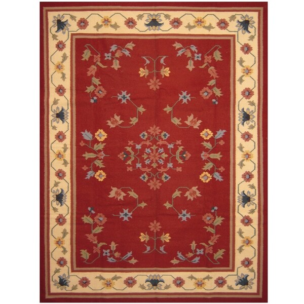Handmade One-of-a-Kind Wool Kilim (India) - 9' x 12'