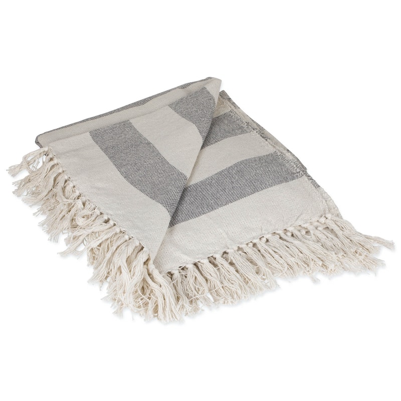 DII Cabana Stripe Throw - Grey