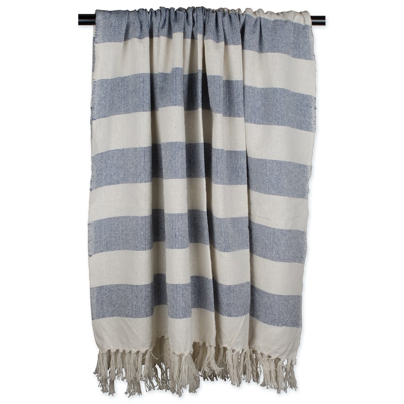 DII Cabana Stripe Throw - French Blue