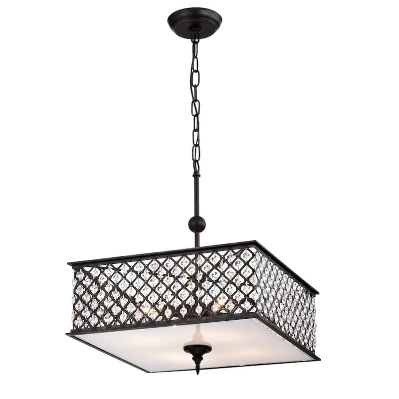 Warehouse of Tiffany Donea Antique Copper 4-light Chandelier with Crystals