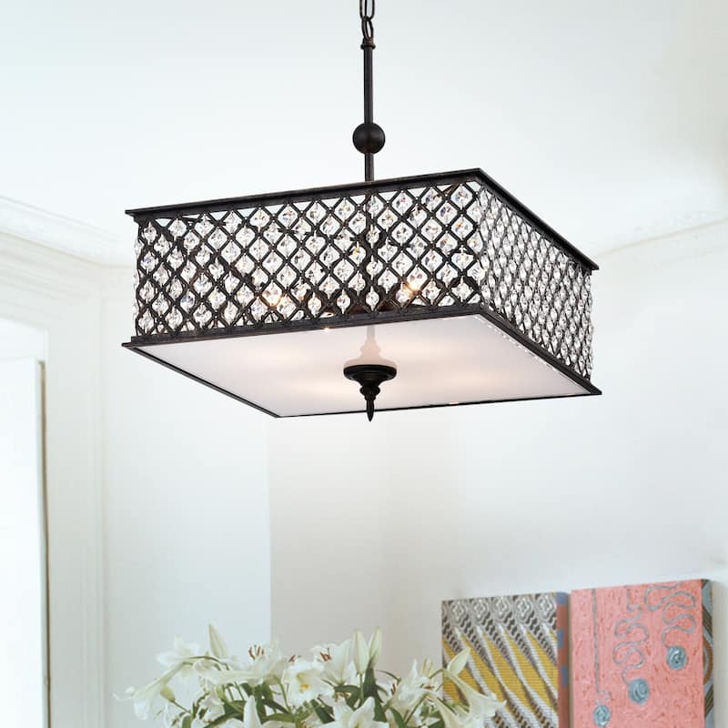 Warehouse of Tiffany Donea Antique Copper 4-light Chandelier with Crystals