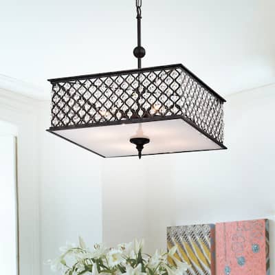Warehouse of Tiffany Donea Antique Copper 4-light Chandelier with Crystals