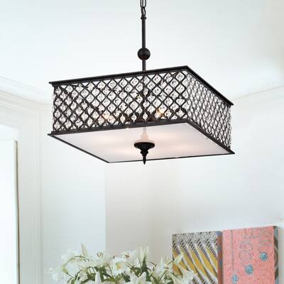 Warehouse of Tiffany Donea Antique Copper 4-light Chandelier with Crystals