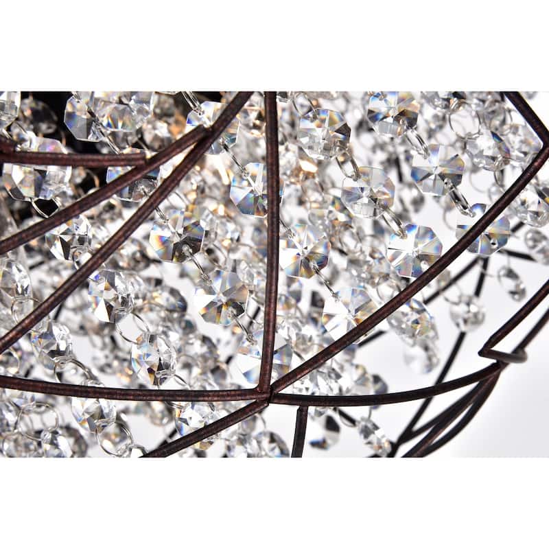Warehouse of Tiffany Havira 3-light Antique Copper Chandelier with Crystals