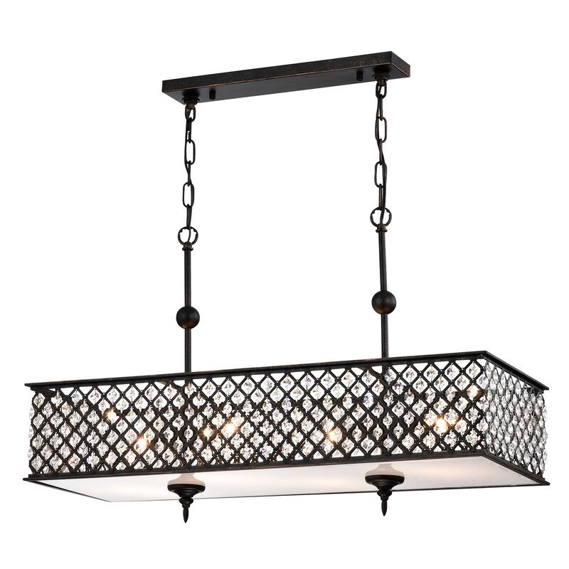 Warehouse of Tiffany Elias 4-light Antique Copper Chandelier with Crystals