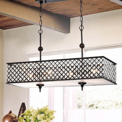Warehouse of Tiffany Elias 4-light Antique Copper Chandelier with Crystals