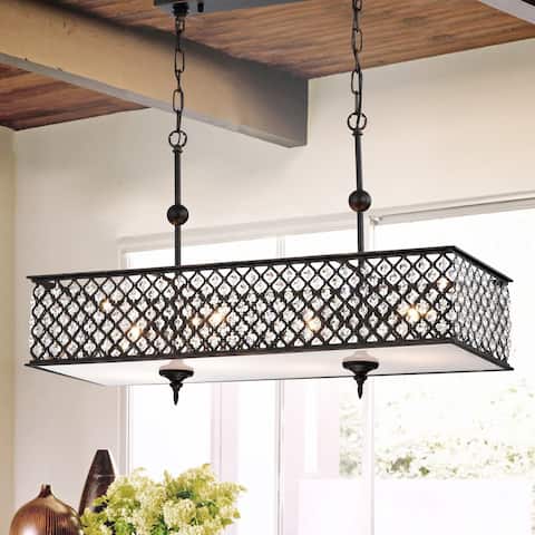 Warehouse of Tiffany Elias 4-light Antique Copper Chandelier with Crystals
