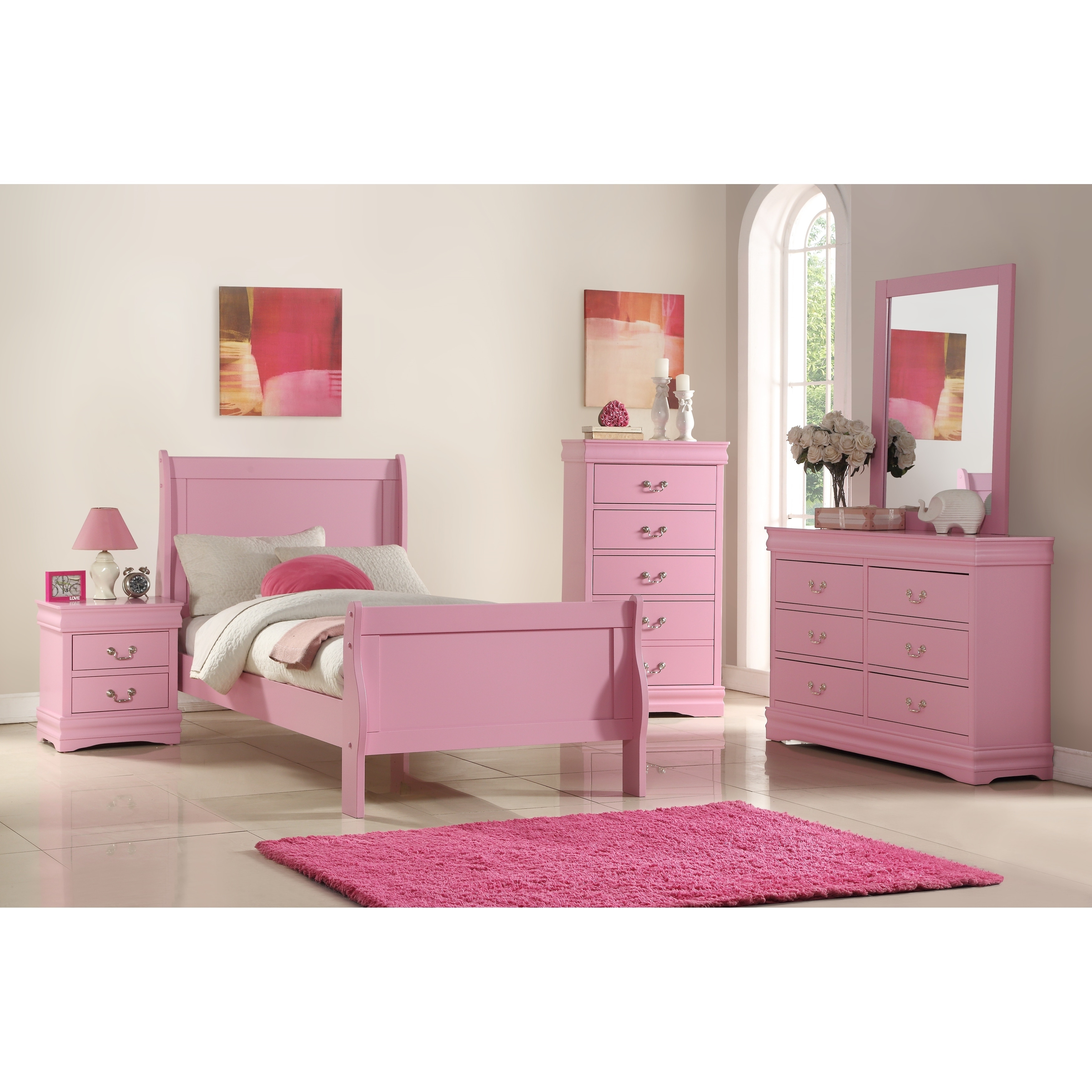 kids pink bedroom set