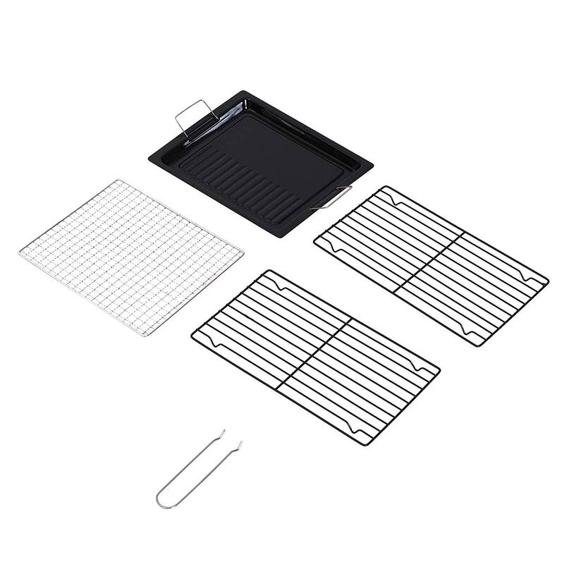 Outsunny Portable Folding Charcoal BBQ Grill Stainless Steel Camp Picnic Cooker with a Large Non-Stick Cooking Space