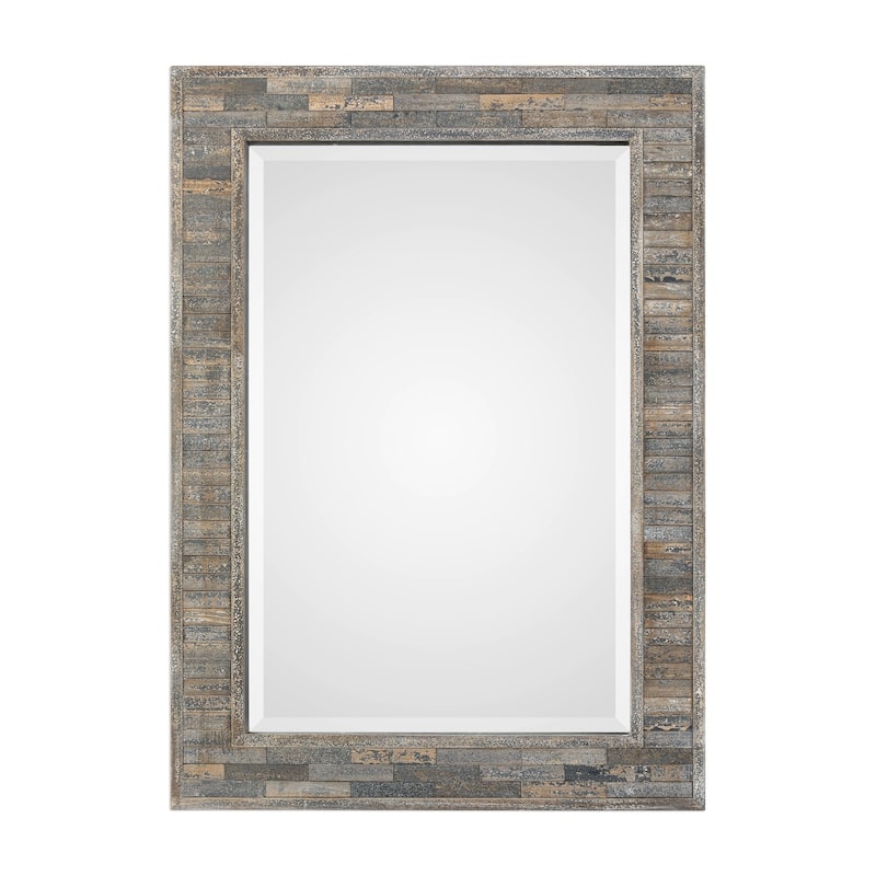 Carbon Loft Charcoal Blue Rectangular Mirror