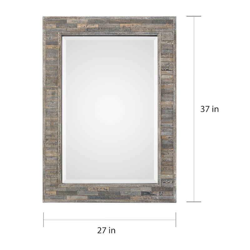 Carbon Loft Charcoal Blue Rectangular Mirror