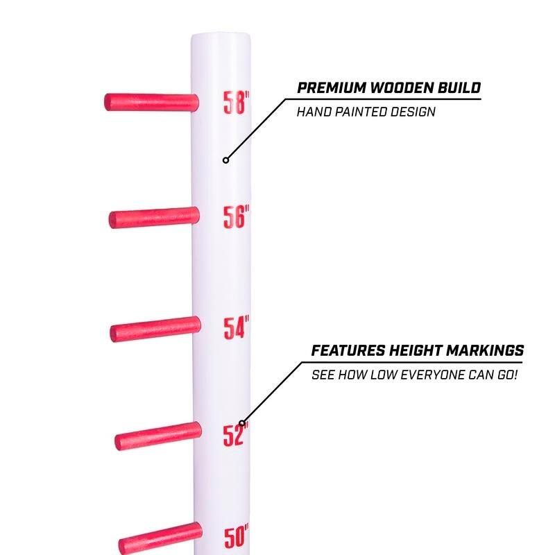 GoSports GET LOW LIMBO Premium Wooden Limbo Game | Sets up in Seconds | Fun for Kids & Adults