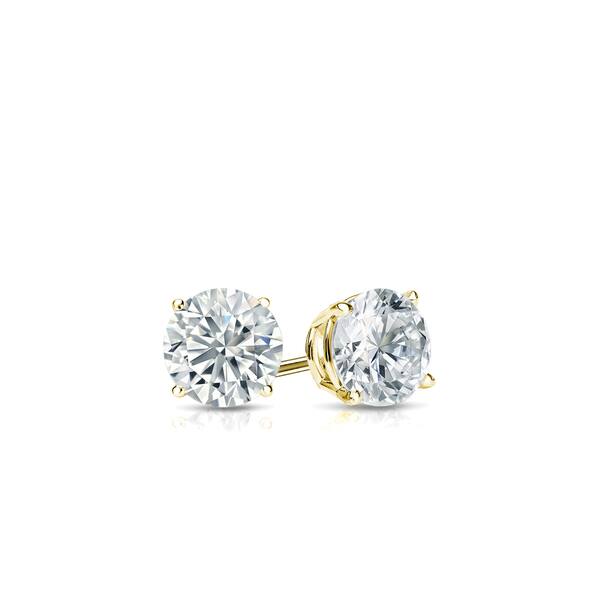 Shop Round 1 4ctw Lab Grown Diamond Stud Earrings 14k Gold By