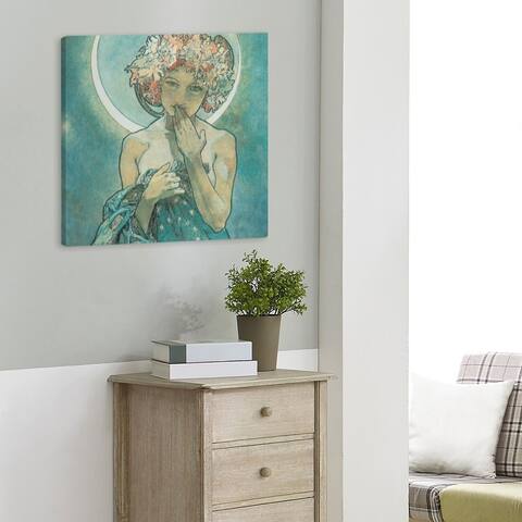 Alphonse Mucha Moon Star Gallery-Wrapped Canvas
