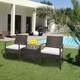 Patio Porch Furniture Bistro Set  PE Rattan Wicker Chairs with Cushions - Thumbnail 0