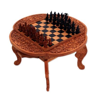 Handmade Paradise Brown Wood Chess Set (Indonesia)