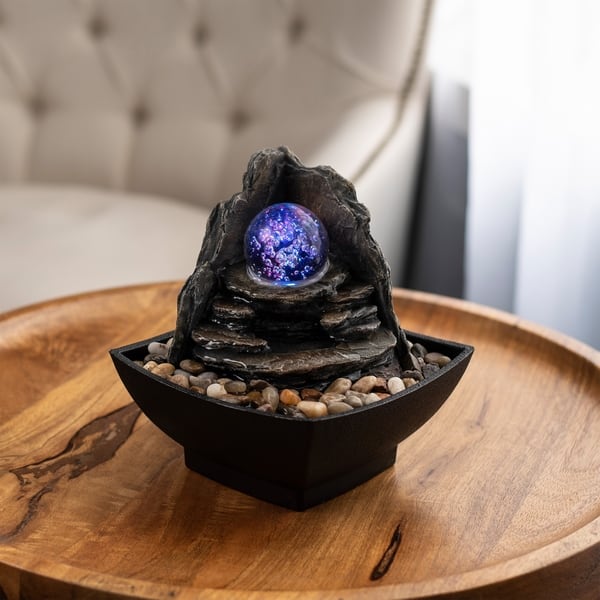 slide 2 of 7, Tabletop Water Fountain by Pure Garden