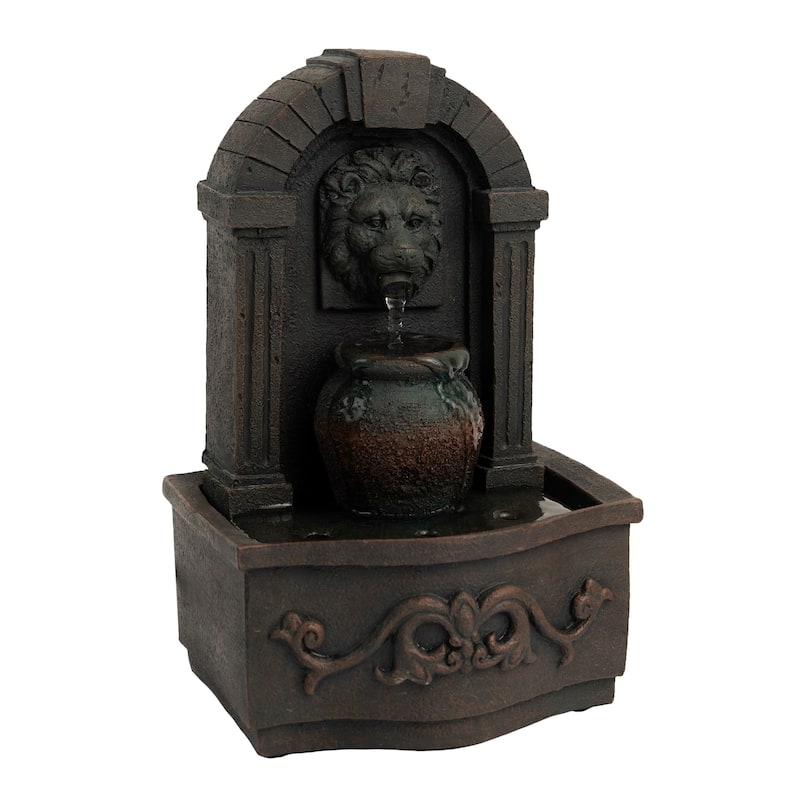 Tabletop Water Fountain- Classic Lion Head by Pure Garden
