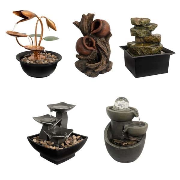 Tabletop Water Fountain 3 Tier Raku Bowl By Pure Garden Overstock 28271922