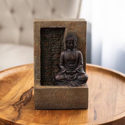 Carbon Loft Tabletop Water Fountain Sitting Buddha