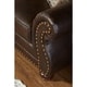 preview thumbnail 7 of 7, Leinster Fabric Upholstered Nailhead Sofa and Loveseat Set in Espresso