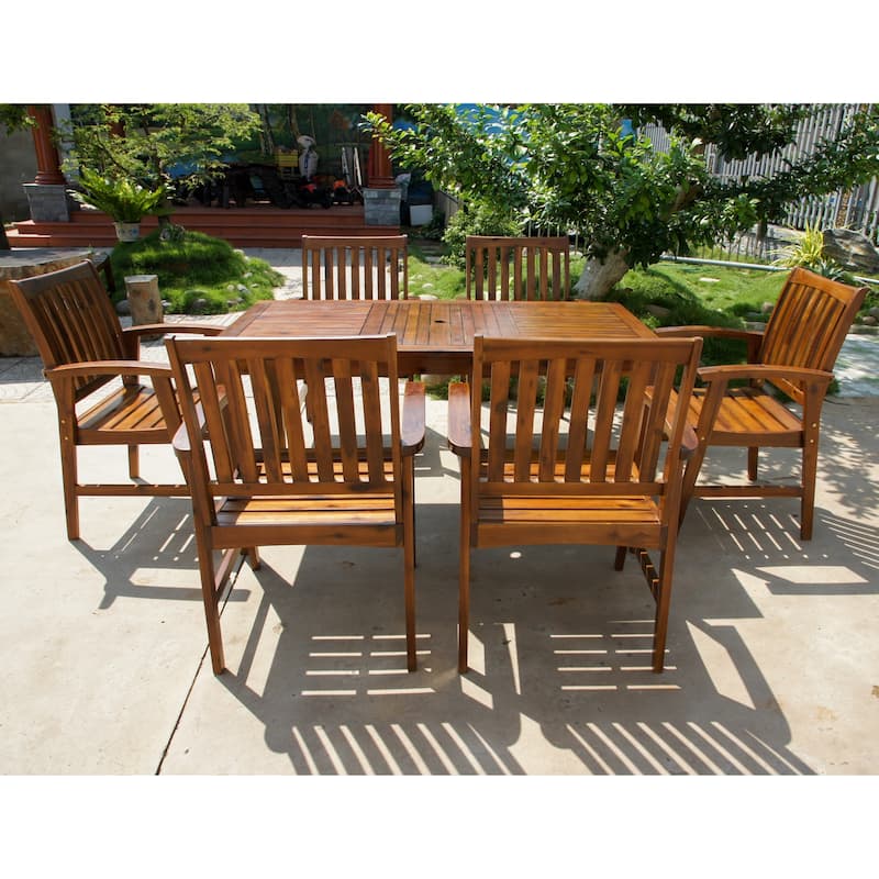 Highland 7-Piece Acacia Patio Dining Set