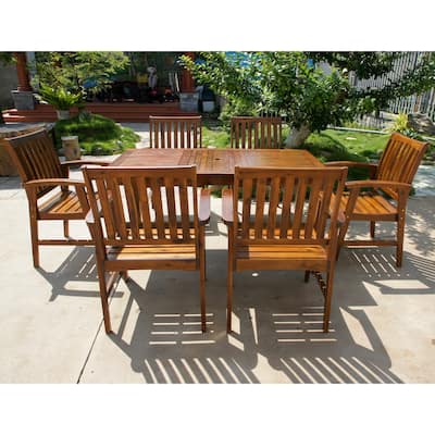 Highland 7-Piece Acacia Patio Dining Set