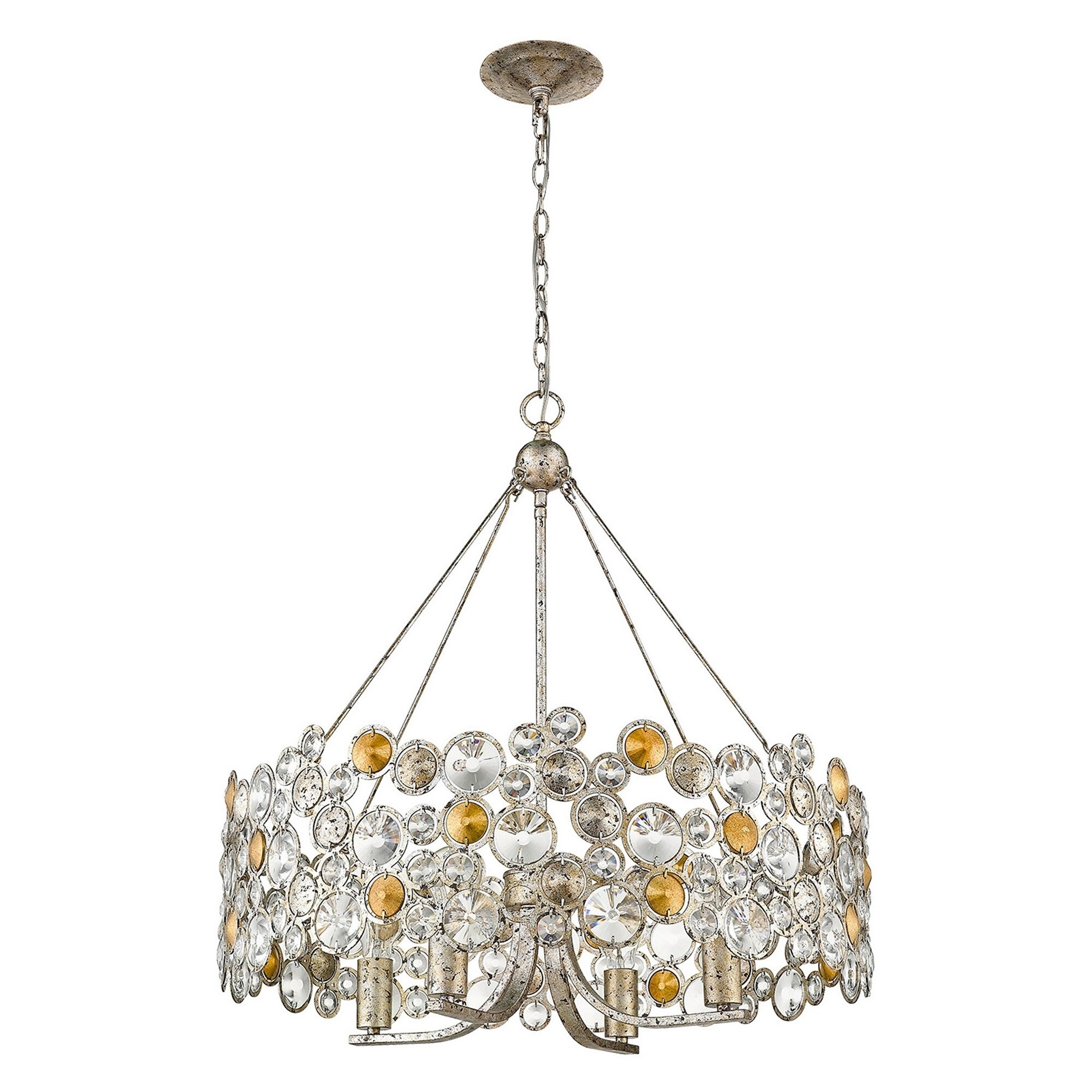 Vitozzi 4-Light Antique Silver Leaf Chandelier - Chandeliers For Bedrooms by Overstock.com