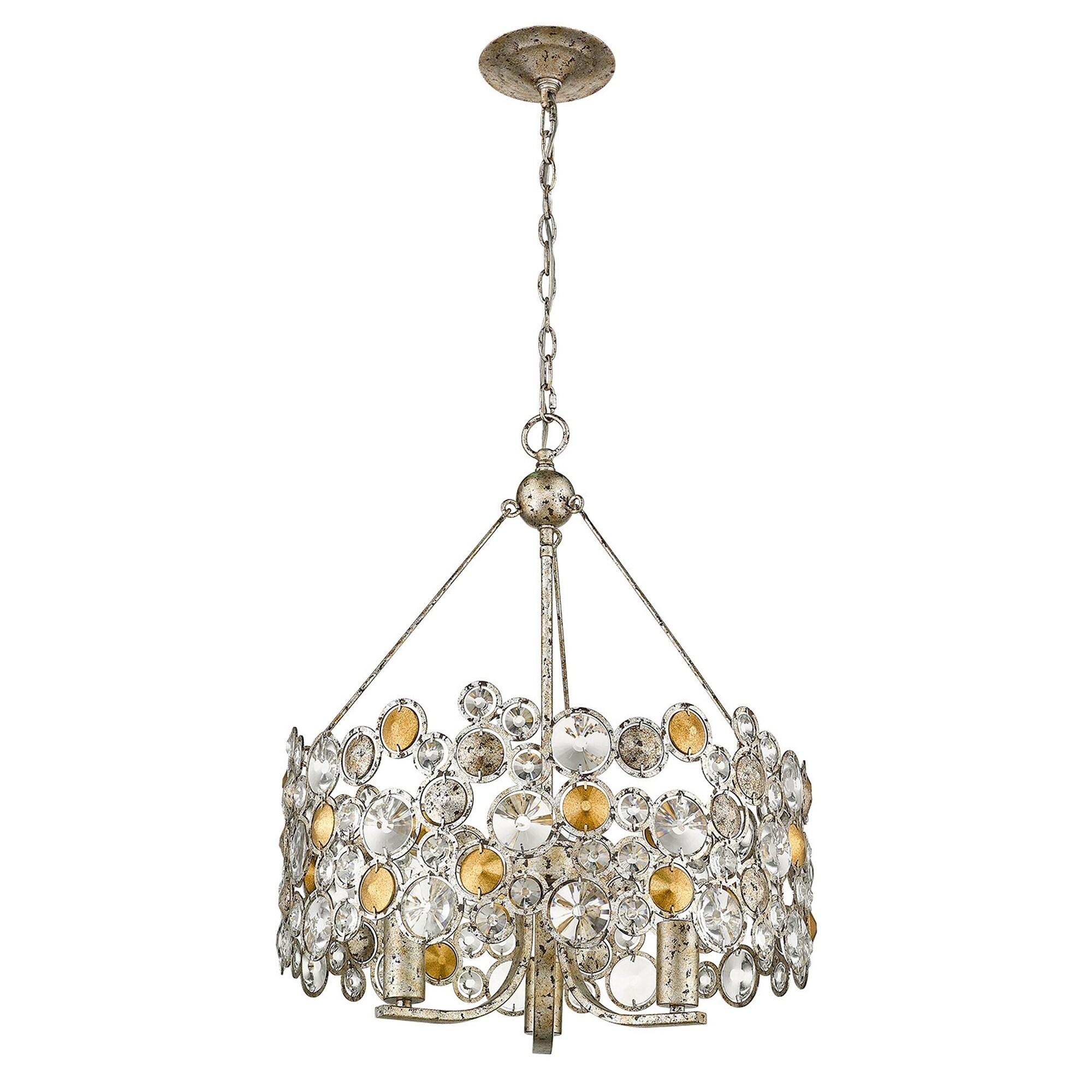 Vitozzi 3-Light Antique Silver Leaf Chandelier - Chandeliers For Bedrooms by Overstock.com