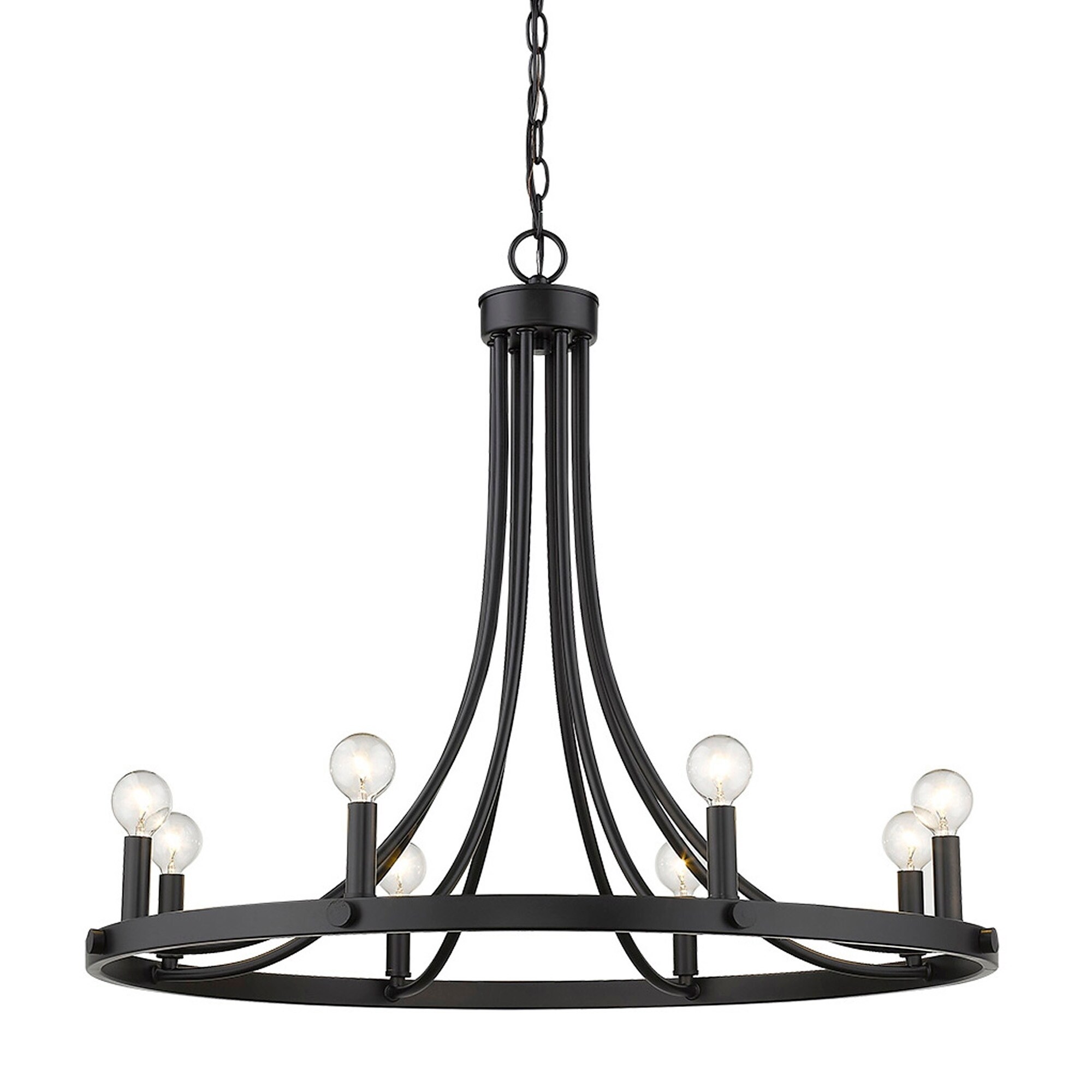Sawyer 8-Light Matte Black Chandelier - Chandeliers For Bedrooms by Overstock.com