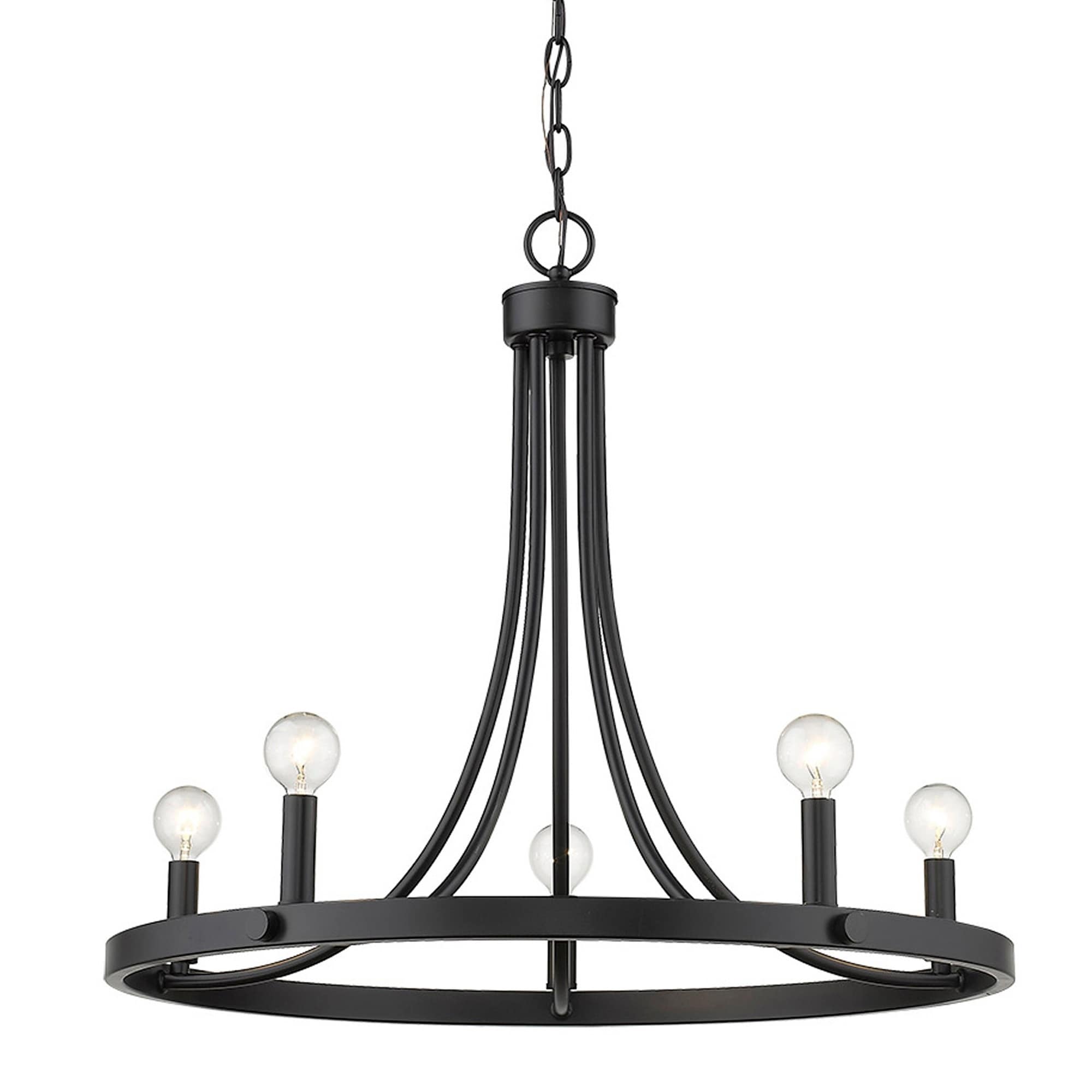 Sawyer 5-Light Matte Black Chandelier - Chandeliers For Bedrooms by Overstock.com