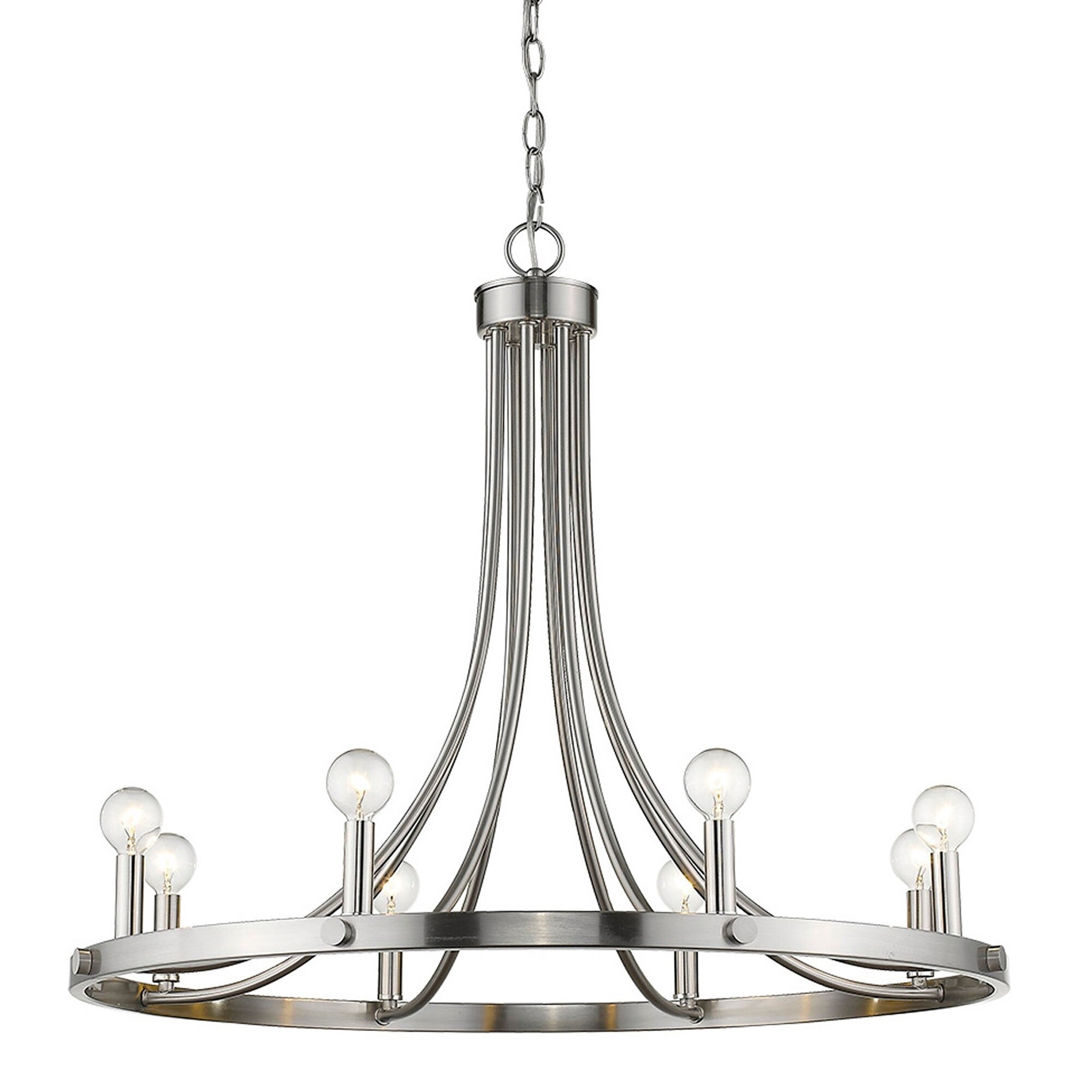 Sawyer 8-Light Satin Nickel Chandelier - Chandeliers For Bedrooms by Overstock.com