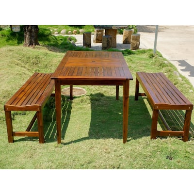 Highland 3-Piece Acacia Patio Dining Set