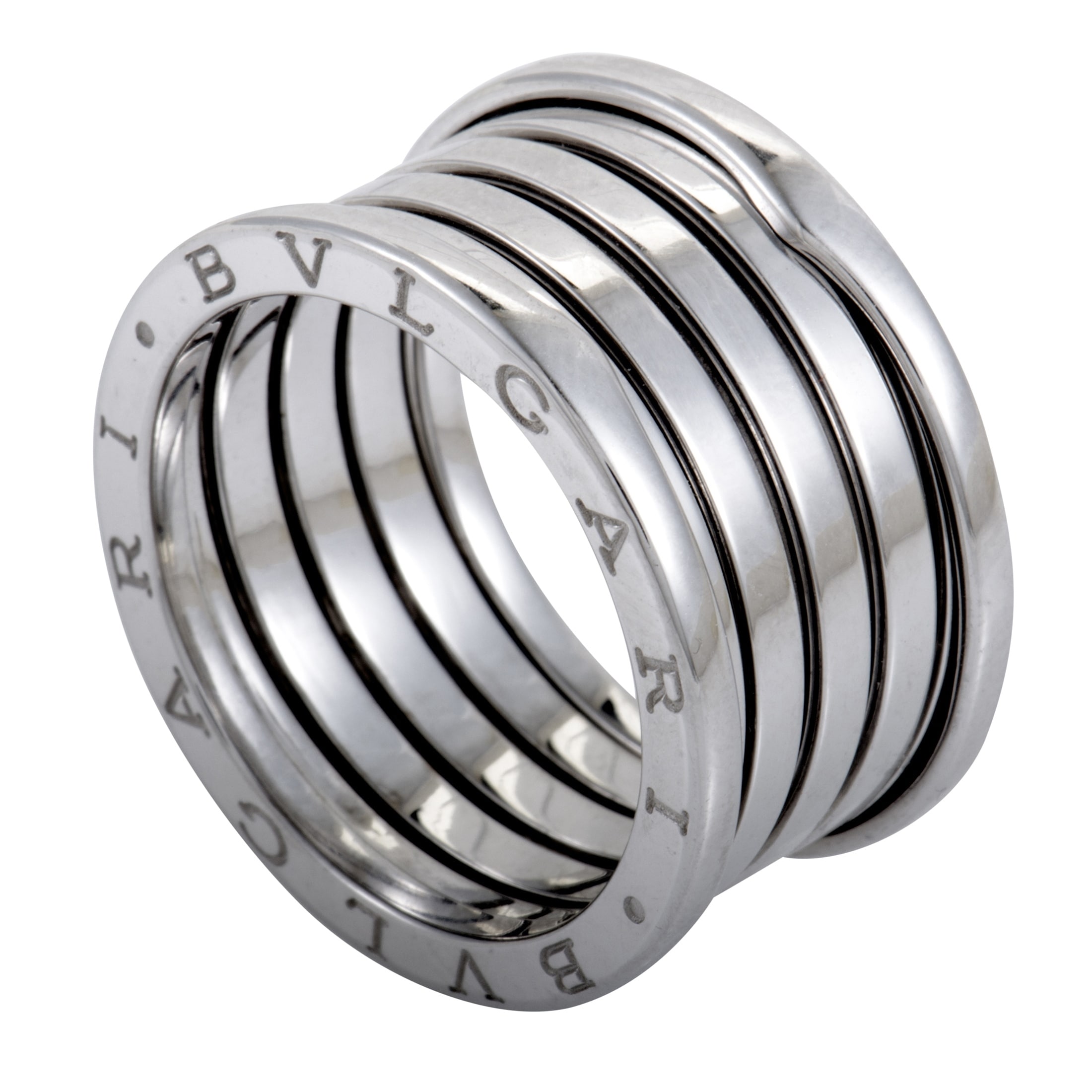 bvlgari black silver ring
