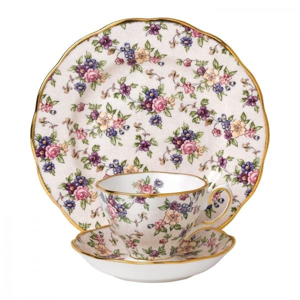 slide 1 of 1, Royal Albert 100 Years English Chintz 3-piece Place Setting