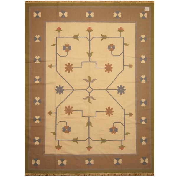 Handmade One-of-a-Kind Wool Kilim (India) - 8'10 x 11'10
