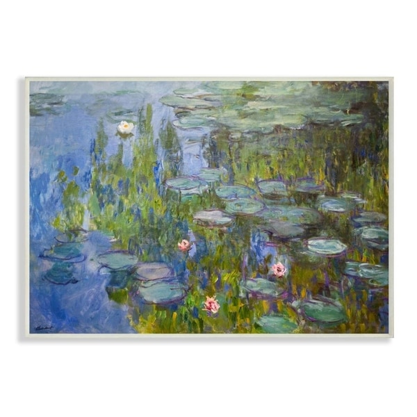 The Stupell Home Decor Collection Monet Impressionist Lilly Pad Pond Painting, 10 x 15, Proudly Made in USA - Multi-Color