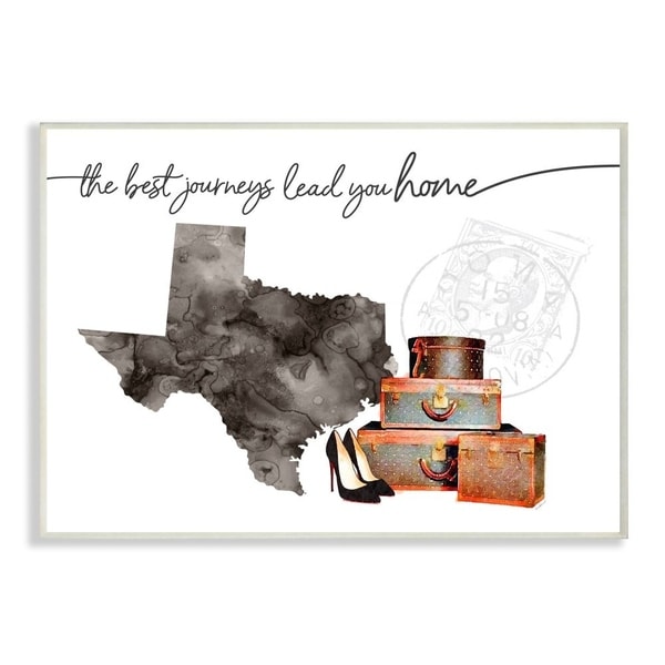 The Stupell Home Decor Collection Texas State The Best Journeys Lead You Home Fashion, 10 x 15, Proudly Made in USA