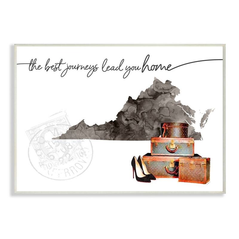 Stupell Virginia State The Best Journeys Lead You Home Fashion, 10 x 15