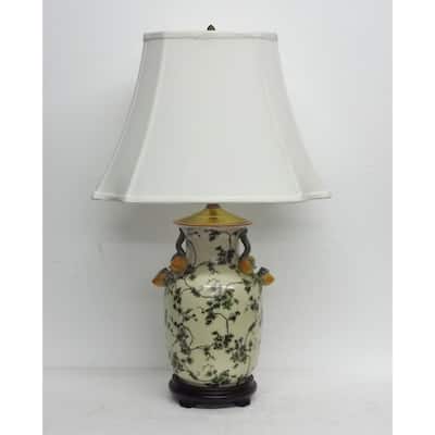 Green Ivy Scroll Pattern Lamp - N/A