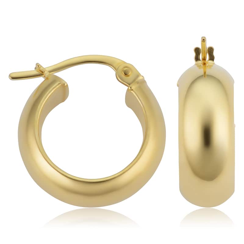 14k Yellow Gold Polished Small Hoop Earrings