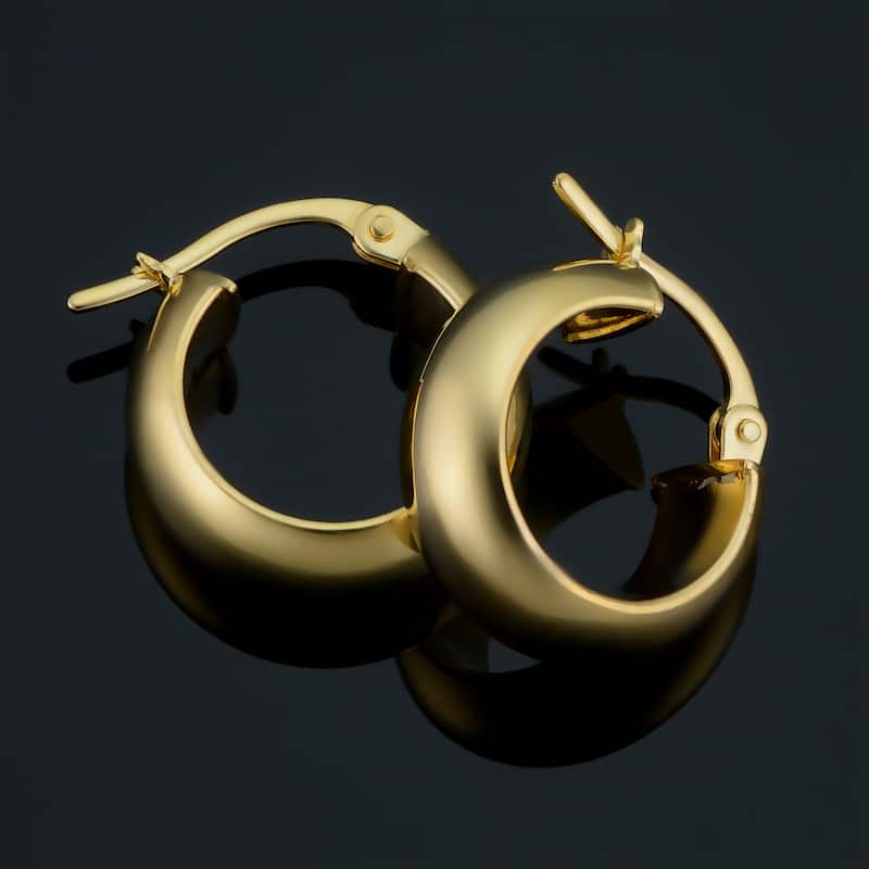 14k Yellow Gold Polished Small Hoop Earrings