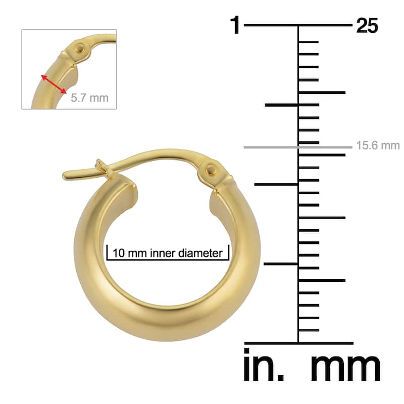 14k Yellow Gold Polished Small Hoop Earrings