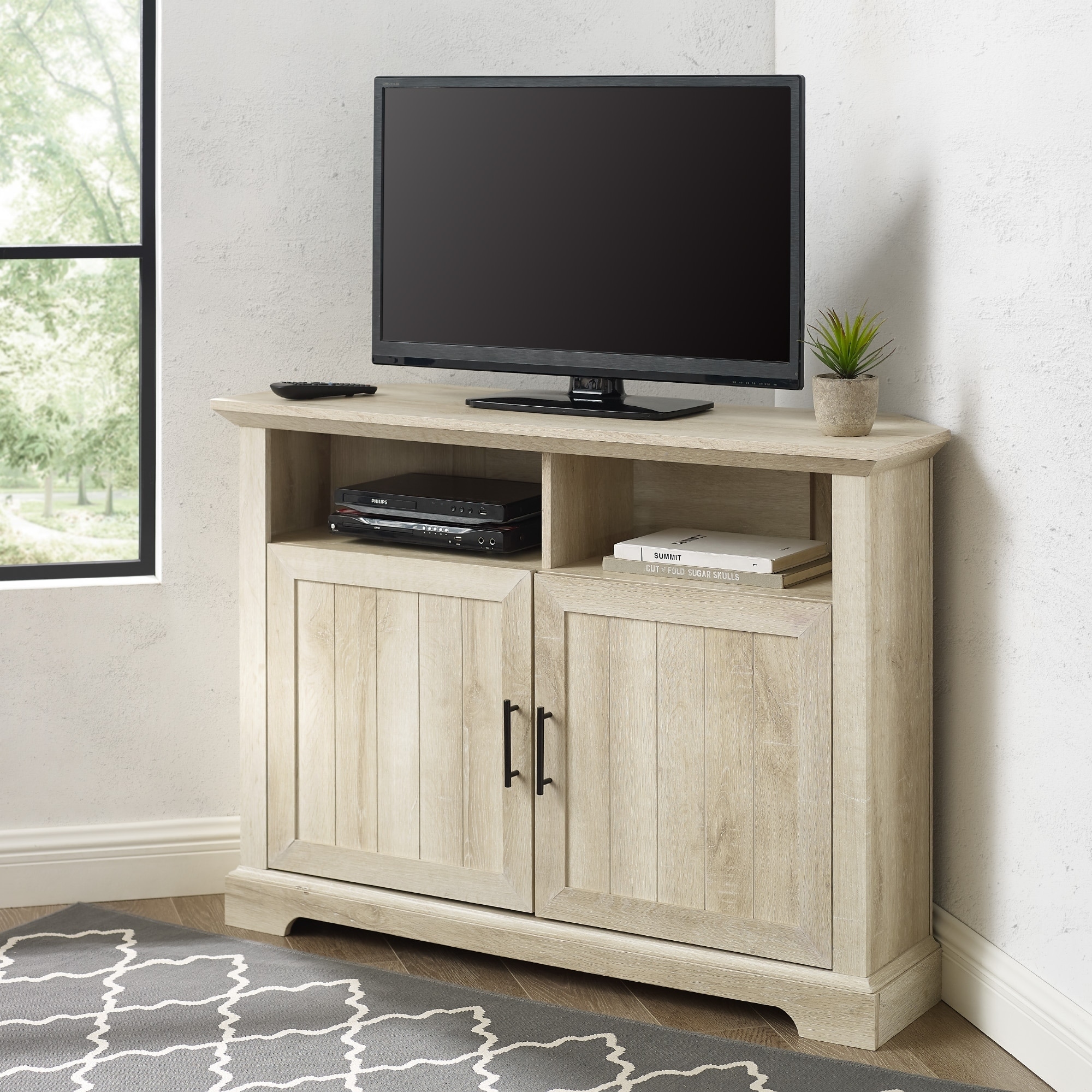 Shop The Gray Barn 44 Grooved Door Corner Tv Stand Console 44 X