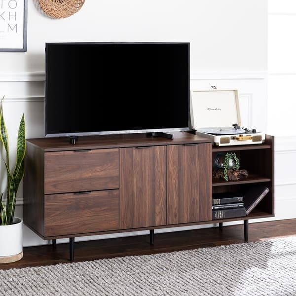 Shop Carson Carrington 58 Modern Tv Stand Console 58 X 16 X 25h