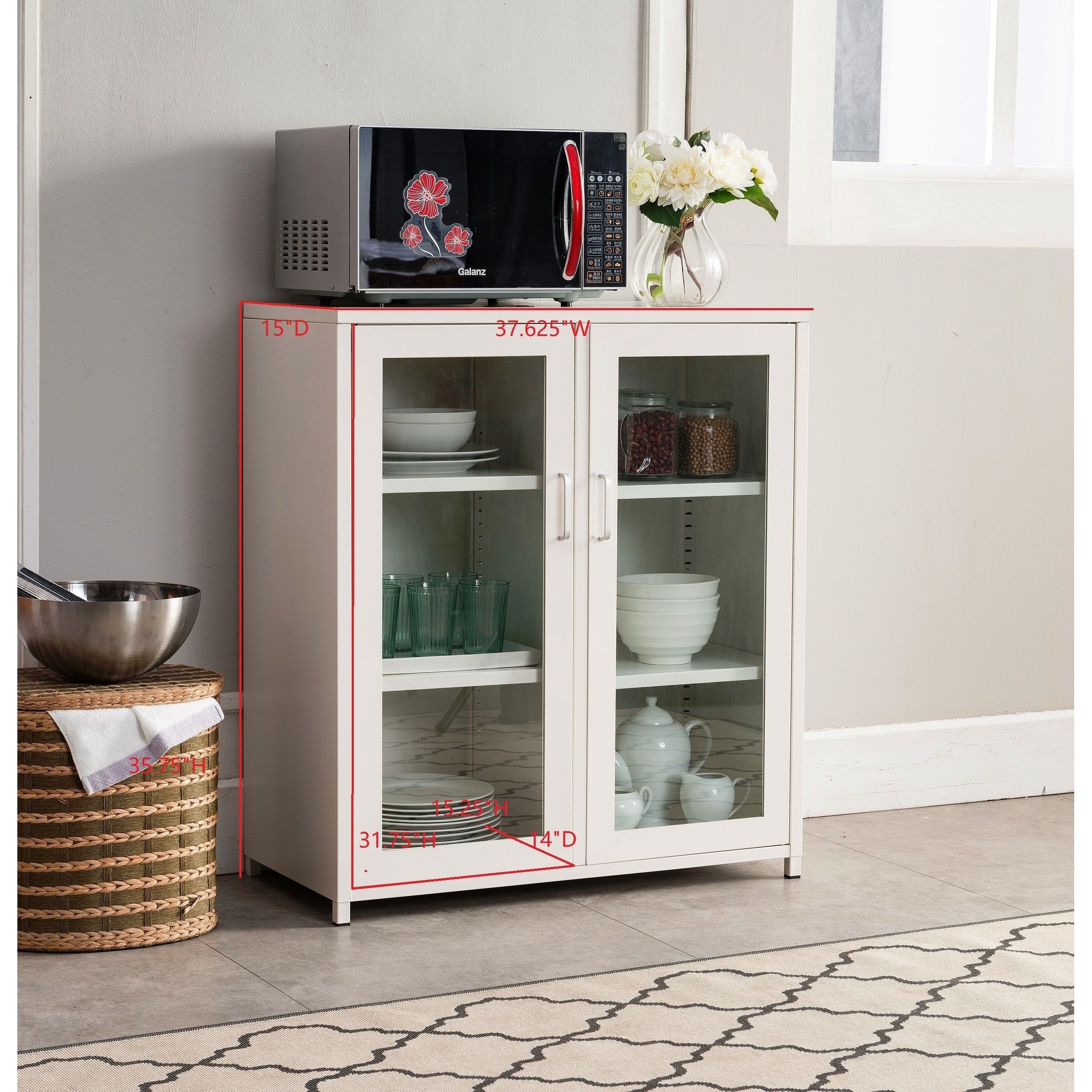 Shop Contemporary 2 Door Kitchen Cabinet White On Sale Free